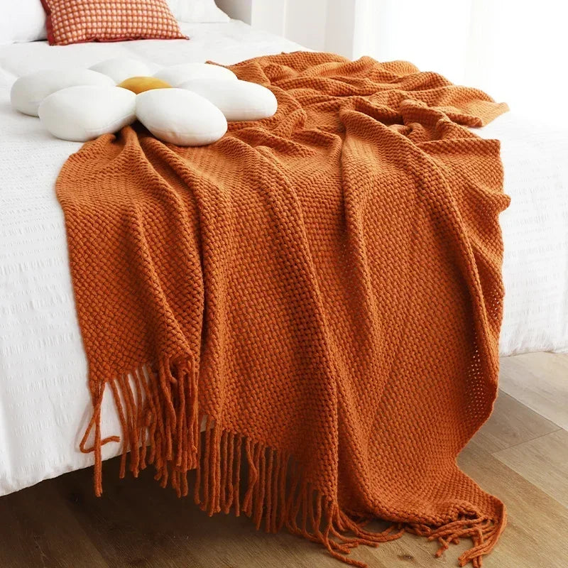 Plaid doux tricoté