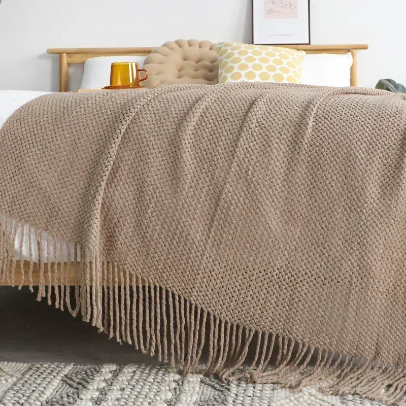 Plaid doux tricoté