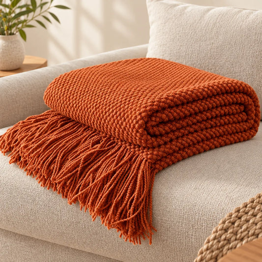 Plaid doux tricoté