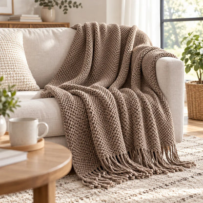 Plaid doux tricoté