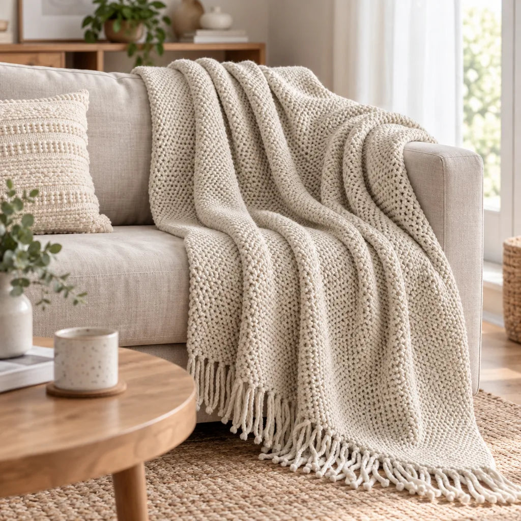 Plaid doux tricoté