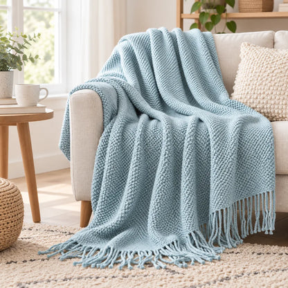 Plaid doux tricoté