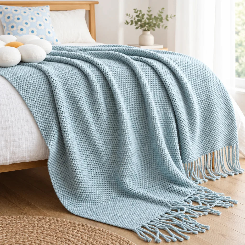 Plaid doux tricoté