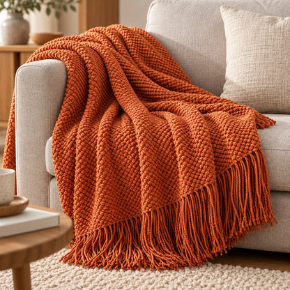Plaid doux tricoté